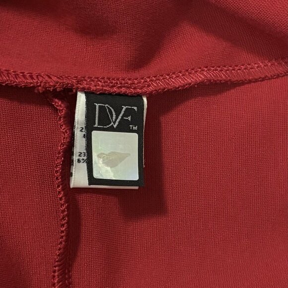 Diane Von Furstenberg Red Short Sleeve Saturn Full Front Zip Dress 8 - Picture 7 of 9